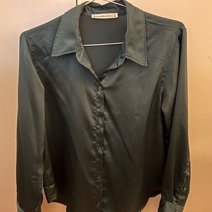 Emerald dark green silk top from Abercrombie